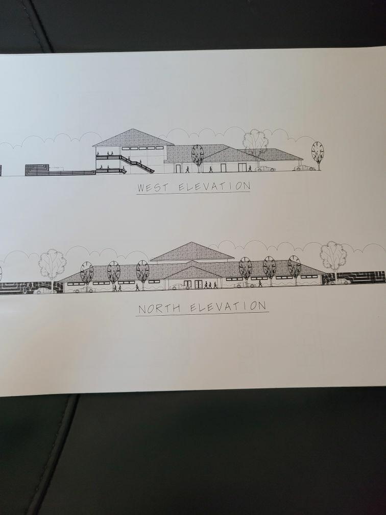 Overhead view of the expanded tennis courts and facility